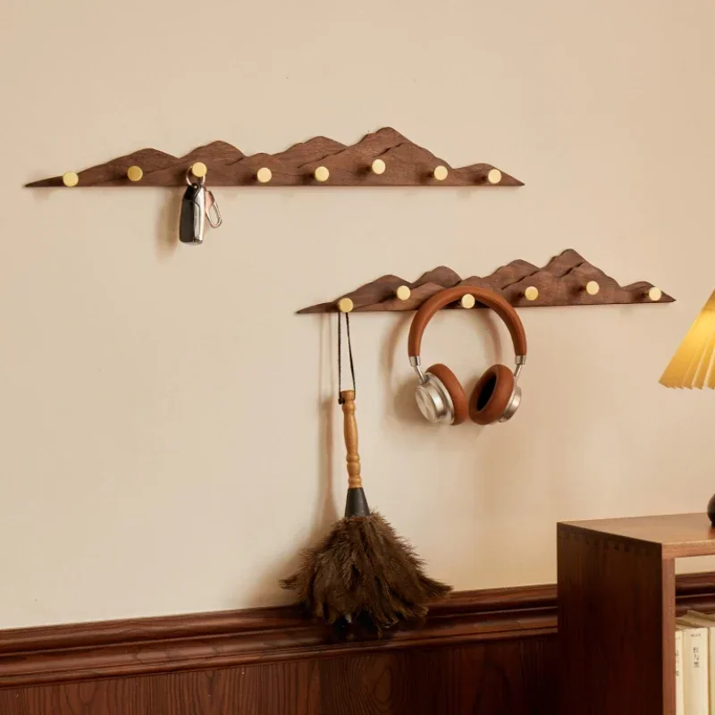 Wall Mounted Clothes Rack Stand Solid Wood Walnut Brass Hanger Creative Mountain Peak Design No Punching Required
Wall Mounted Clothes Rack Stand Solid Wood Walnut Brass Hanger Creative Mountain Peak Design No Punching Required