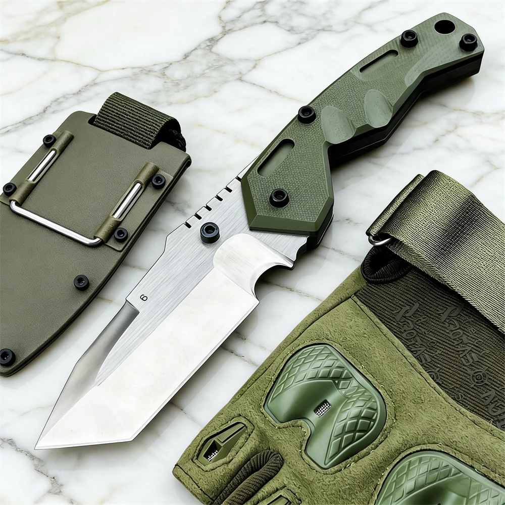 Нож с фиксированным клинком EDC высокой твердости, сталь 7CR15MOV, рукоять из зеленого G10, инструмент для выживания на природе, охоты, кемпинга, походов
Нож с фиксированным клинком EDC высокой твердости, сталь 7CR15MOV, рукоять из зеленого G10, инструмент для выживания на природе, охоты, кемпинга, походов