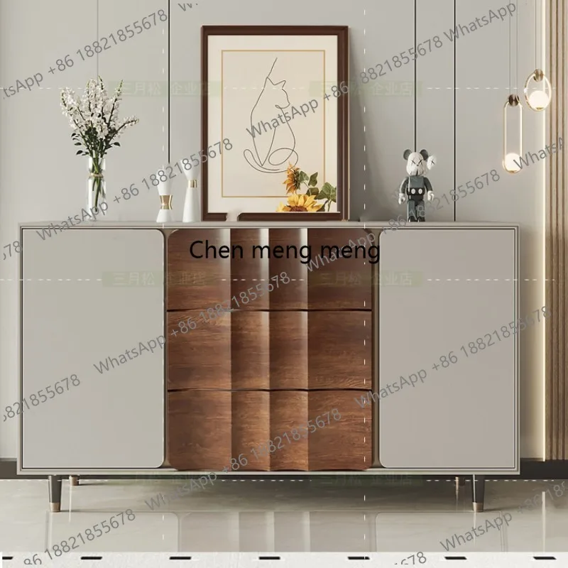 Walnut grain dining side cabinet, solid wood paint, entrance cabinet, modern simple and multi-functional tea locker
Walnut grain dining side cabinet, solid wood paint, entrance cabinet, modern simple and multi-functional tea locker
