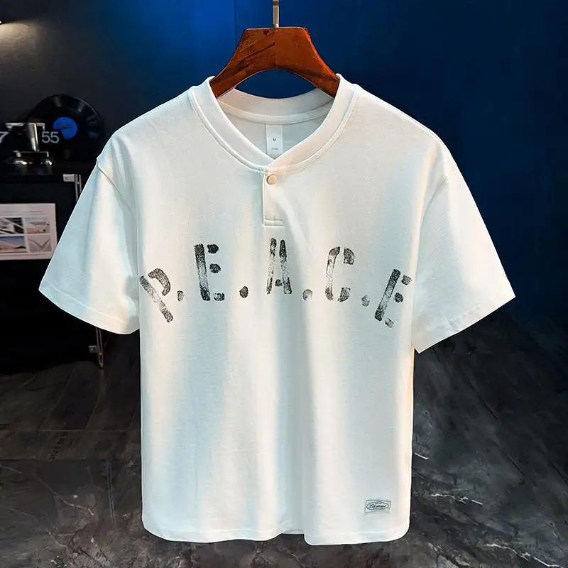 High end short sleeved T-shirt for men in summer 2025, new style for couples, loose and versatile casual men's clothing
High end short sleeved T-shirt for men in summer 2025, new style for couples, loose and versatile casual men's clothing