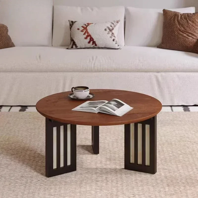 Simple small apartment living room coffee table solid wood round tea table
Simple small apartment living room coffee table solid wood round tea table