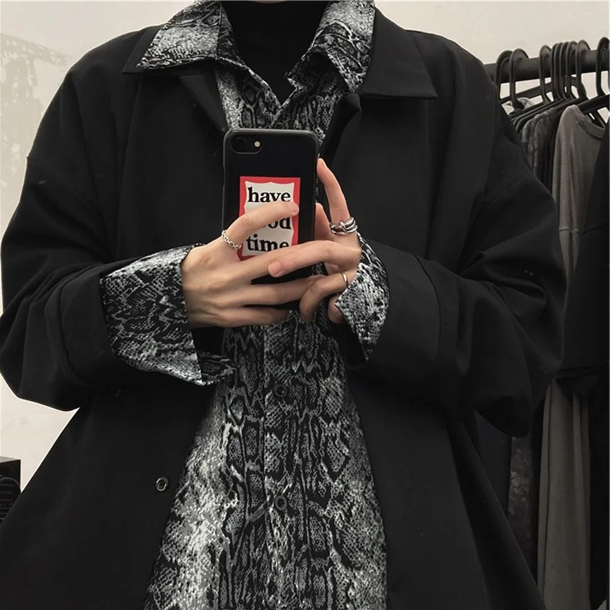 Loose Long Sleeve Men's Shirt Fake Two-Piece Leopard Print Patchwork Jacket Youth Trendy Cotton Button-Up Casual Fashion
Loose Long Sleeve Men's Shirt Fake Two-Piece Leopard Print Patchwork Jacket Youth Trendy Cotton Button-Up Casual Fashion
