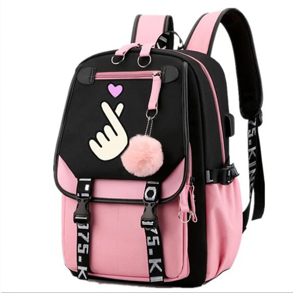 Cute Than Love Heart USB Port Backpack Nylon School Book Student Travel Bags Laptop Casual Large Messenger Bag
Cute Than Love Heart USB Port Backpack Nylon School Book Student Travel Bags Laptop Casual Large Messenger Bag