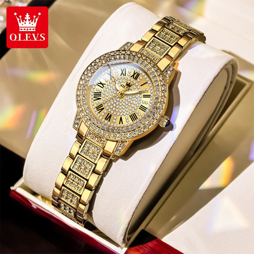 OLEVS Brand New Luxury Gold Quartz Watch for Womens Stainless Steel Waterproof Fashion Diamond Women Watches Relogio Feminino
OLEVS Brand New Luxury Gold Quartz Watch for Womens Stainless Steel Waterproof Fashion Diamond Women Watches Relogio Feminino