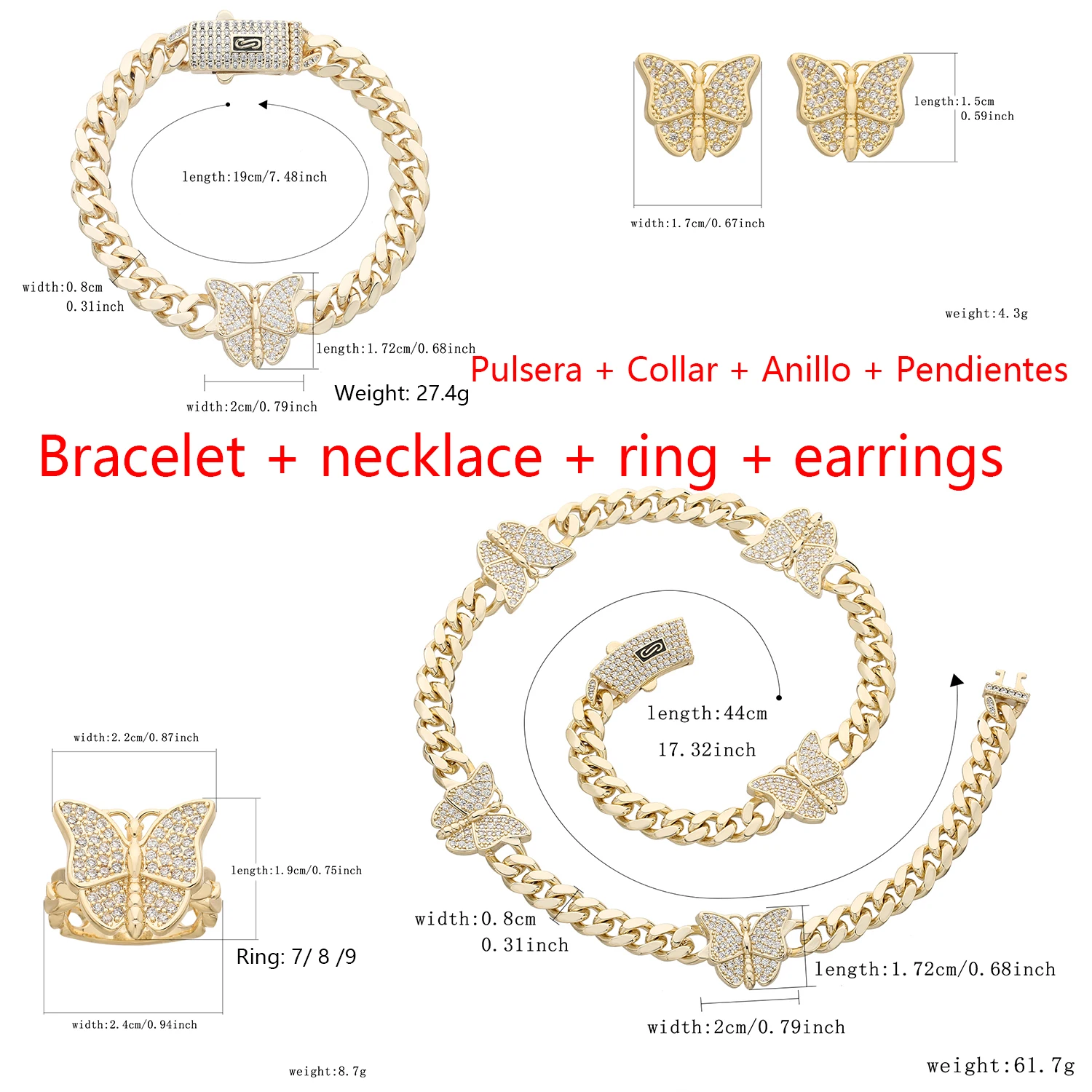 Luxurious 14K Butterfly Jewelry Set for Sophisticated Girls Perfect for a Date or a Party.
Luxurious 14K Butterfly Jewelry Set for Sophisticated Girls Perfect for a Date or a Party.