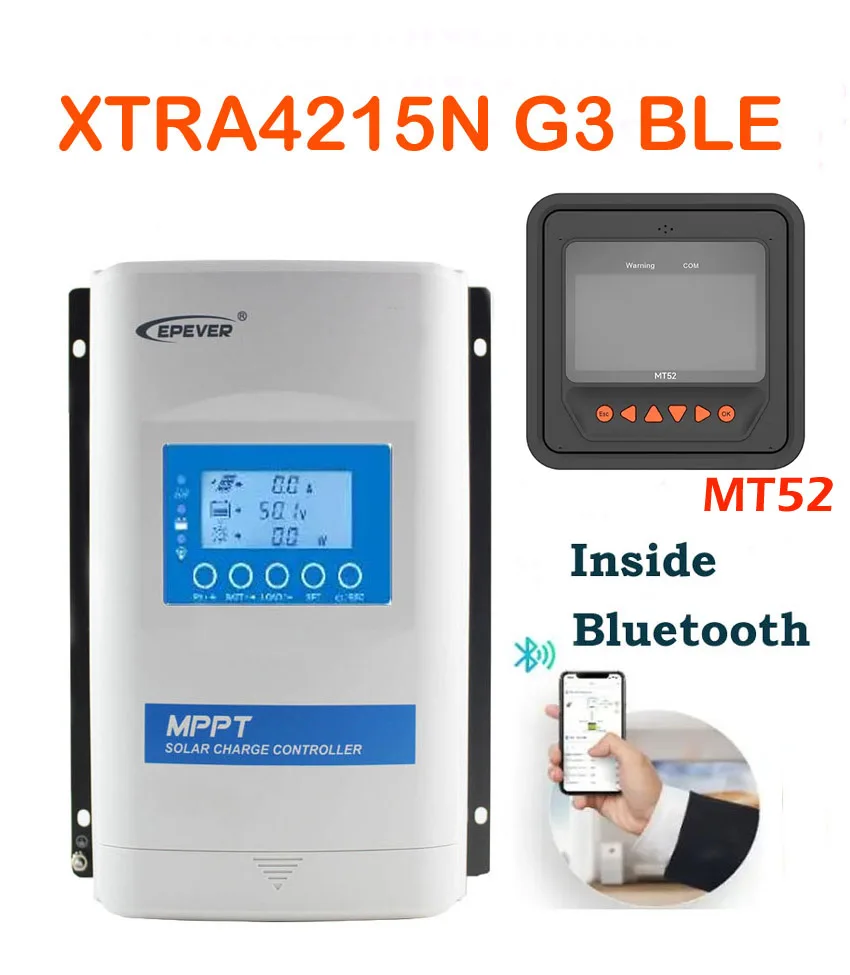 EPEVER G3 Type 40A MPPT Solar Charge Controller 12v 24v 40Amp Regulator Built In Bluetooth XTRA4215N G3 BLE with MT52 Meter
EPEVER G3 Type 40A MPPT Solar Charge Controller 12v 24v 40Amp Regulator Built In Bluetooth XTRA4215N G3 BLE with MT52 Meter
