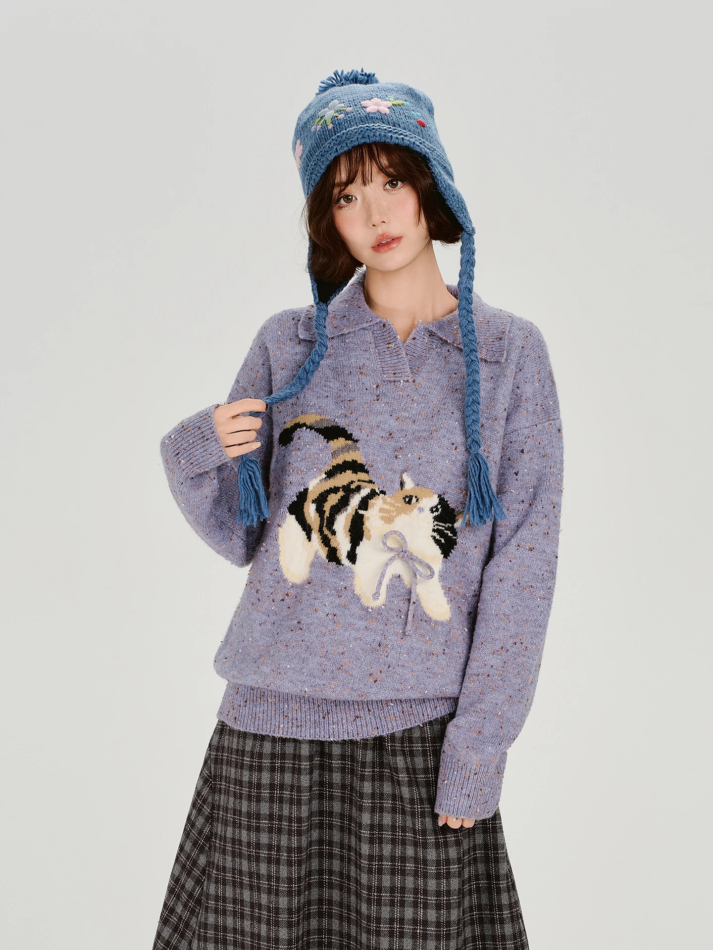 Girly American Retro Pattern Turn-down Collar Loose Knitted Sweater Women's Autumn Winter New Sle Dot Top
Girly American Retro Pattern Turn-down Collar Loose Knitted Sweater Women's Autumn Winter New Sle Dot Top