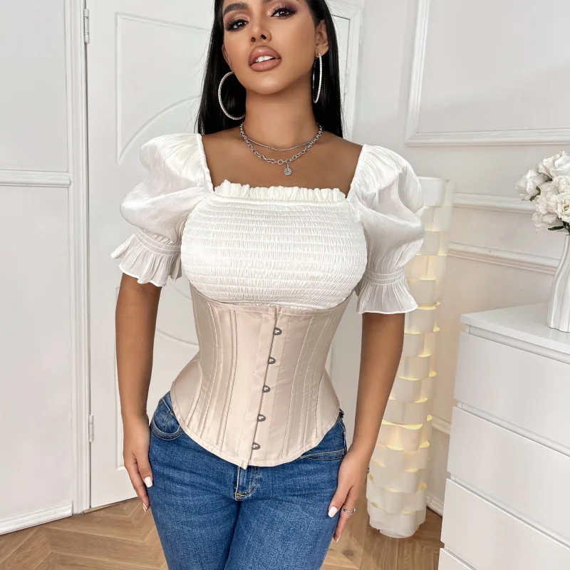 Women's Classic Steel Boned Beige Corset - Corset Top Waist Cincher Bustier for Shaping, Party, and Everyday Wear
Women's Classic Steel Boned Beige Corset - Corset Top Waist Cincher Bustier for Shaping, Party, and Everyday Wear