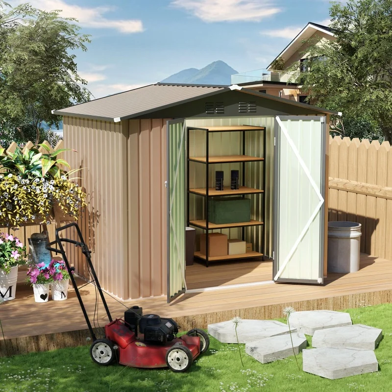 8FT x 6FT Galvanized Steel Garden Shed with Apex Roof for Backyard Storage
8FT x 6FT Galvanized Steel Garden Shed with Apex Roof for Backyard Storage