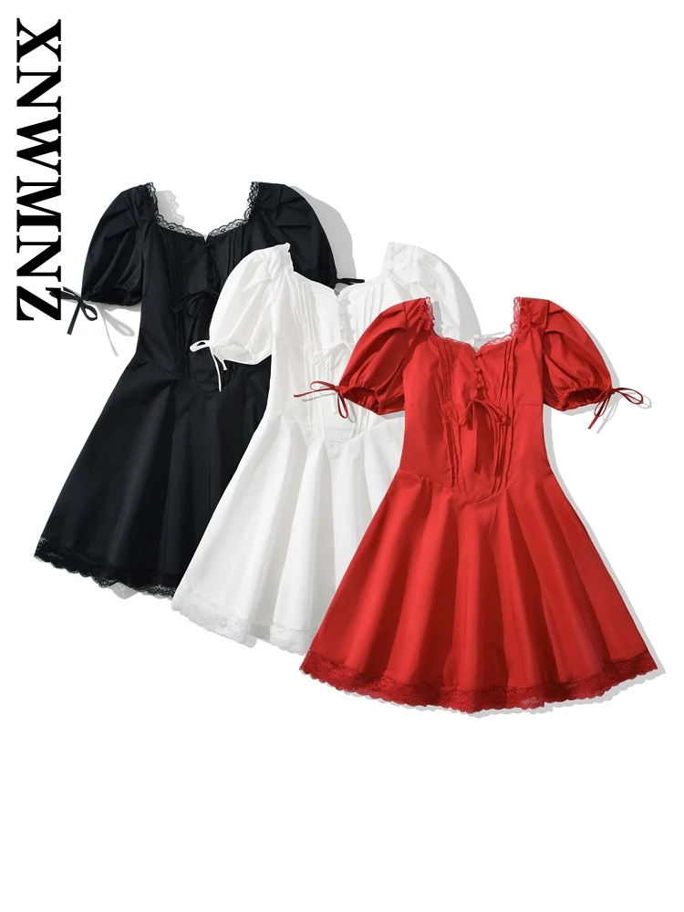XNWMNZ 2025 Summer Woman Casual Top Dress Sophisticated Female Short Sleeve Lace Midi Skirt Ruffles V-Collar Dresses Splicing
XNWMNZ 2025 Summer Woman Casual Top Dress Sophisticated Female Short Sleeve Lace Midi Skirt Ruffles V-Collar Dresses Splicing