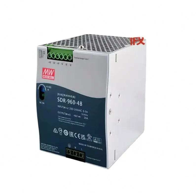 Genuine MEAN WELL MW EDR/SDR/WDR/TDR-75/120/240/480/960 Rail Power Supply 24/48V SDR-960-48 48V20A
Genuine MEAN WELL MW EDR/SDR/WDR/TDR-75/120/240/480/960 Rail Power Supply 24/48V SDR-960-48 48V20A