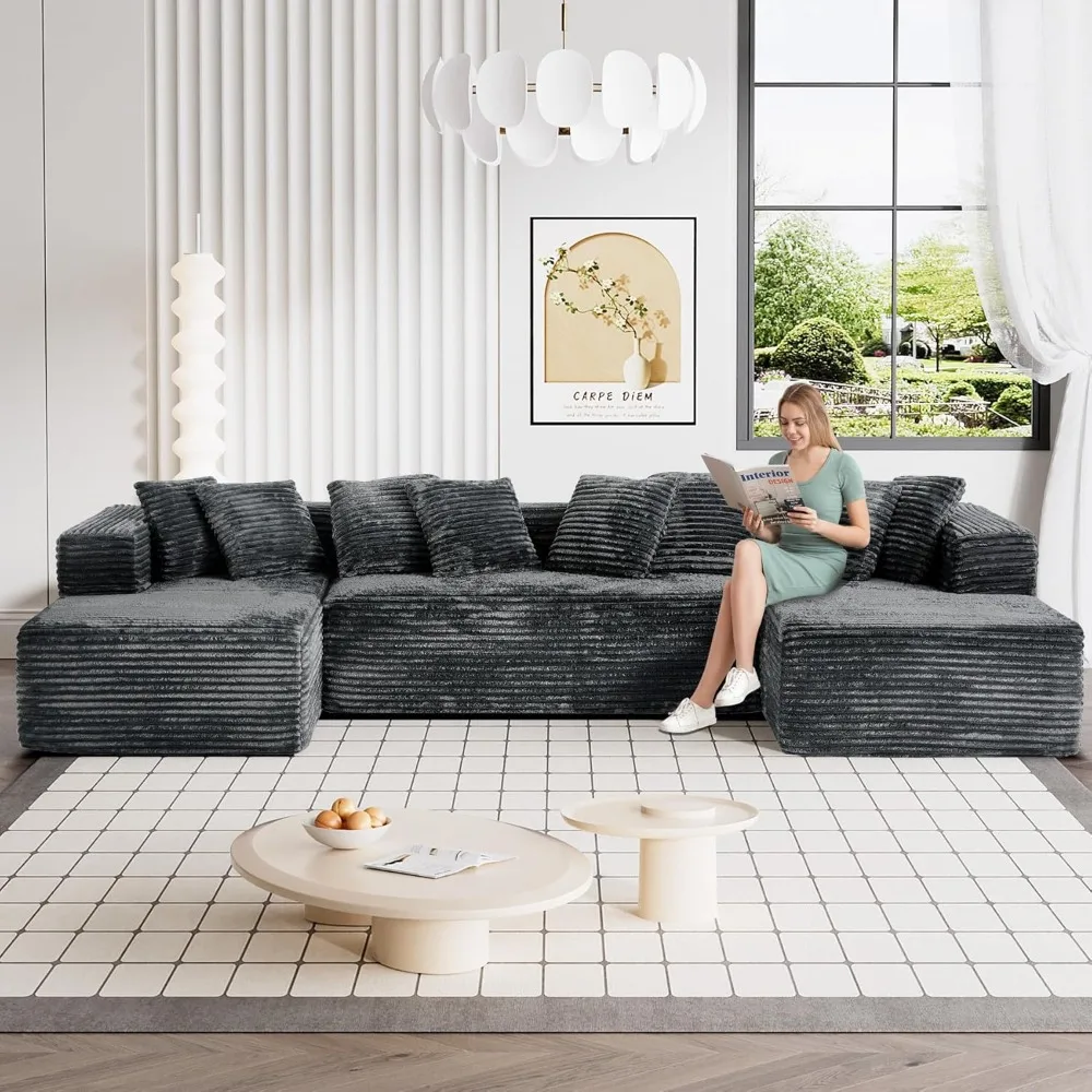 131" Cloud Modular Sectional Couch, Comfy Boneless Sectional Couches for Living Room, Fluffy U Shape Corduroy Cloud Couch Sectio
131" Cloud Modular Sectional Couch, Comfy Boneless Sectional Couches for Living Room, Fluffy U Shape Corduroy Cloud Couch Sectio
