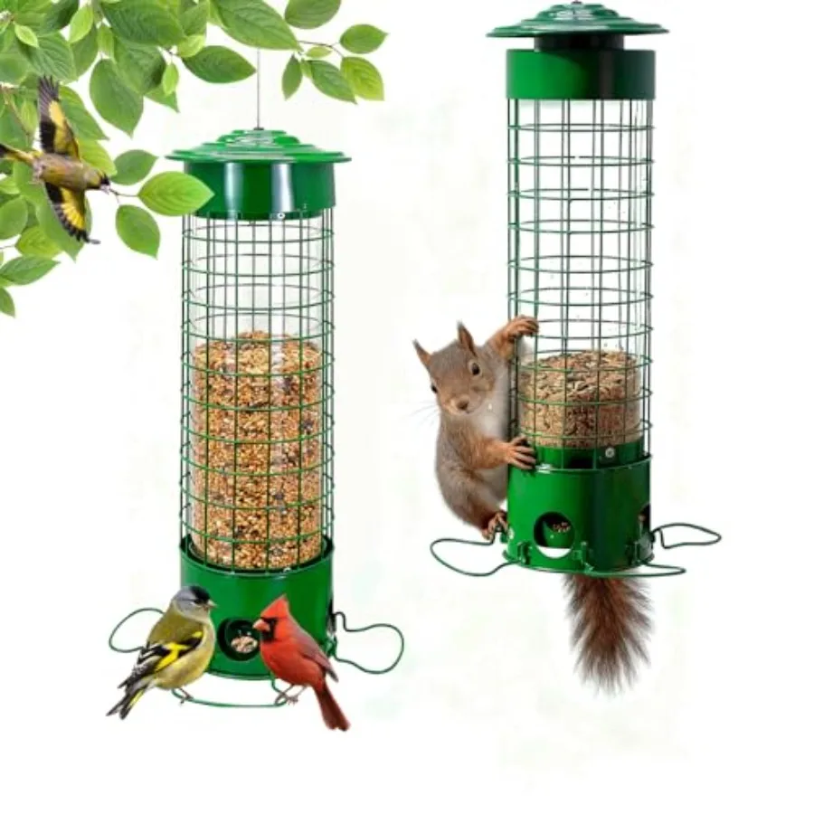 Squirrel-Proof Outdoor Bird Feeder Weight-Activated Squirrel-Proof Bird Feeder 33.5 inches Tall Wide-Mouth Design Green Green
Squirrel-Proof Outdoor Bird Feeder Weight-Activated Squirrel-Proof Bird Feeder 33.5 inches Tall Wide-Mouth Design Green Green
