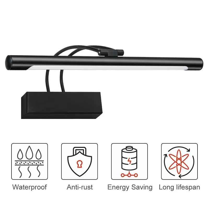 American 41cm 8w Iron Black Bathroom Wall Light Fixtures Side Mirror Light Retro Lamp Led Make Up Dressing Room Fixtures
American 41cm 8w Iron Black Bathroom Wall Light Fixtures Side Mirror Light Retro Lamp Led Make Up Dressing Room Fixtures