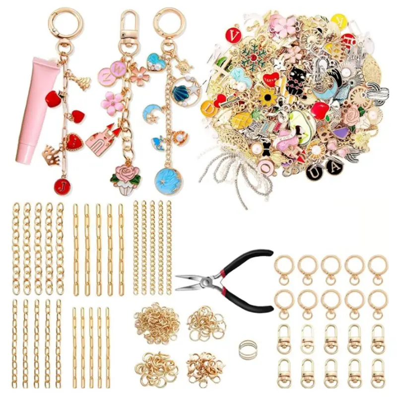 ABKY-Charms Lip Gloss Keychain Making Kit-325Pcs 20 Keychain Clips For Jewelry Making Supplies
ABKY-Charms Lip Gloss Keychain Making Kit-325Pcs 20 Keychain Clips For Jewelry Making Supplies