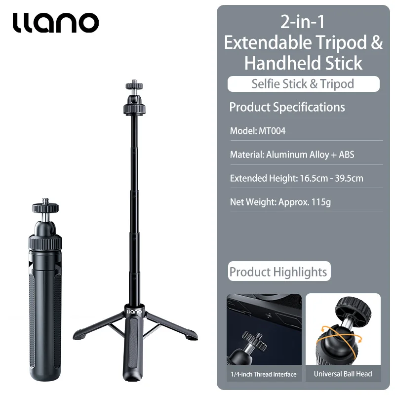 Штатив llano 16 дюймов/40 см для экшн-камер DJI Osmo Pocket 3, Insta360 X5 X4 X3, Gopro Hero13/12, выдвижной мини-штатив с креплением 1/4 дюйма
Штатив llano 16 дюймов/40 см для экшн-камер DJI Osmo Pocket 3, Insta360 X5 X4 X3, Gopro Hero13/12, выдвижной мини-штатив с креплением 1/4 дюйма