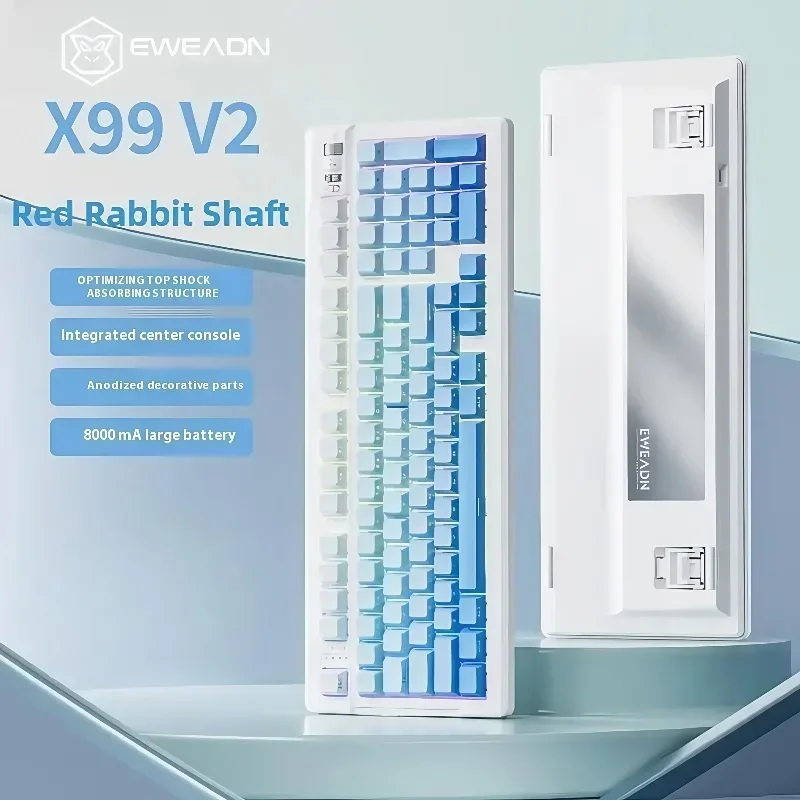 EWEADN X99v2 Tri-Mode Hot-Swappable Mechanical Keyboard Top Mount 8000mAh RGB Red Rabbit Switch Gaming Office Workstation
EWEADN X99v2 Tri-Mode Hot-Swappable Mechanical Keyboard Top Mount 8000mAh RGB Red Rabbit Switch Gaming Office Workstation