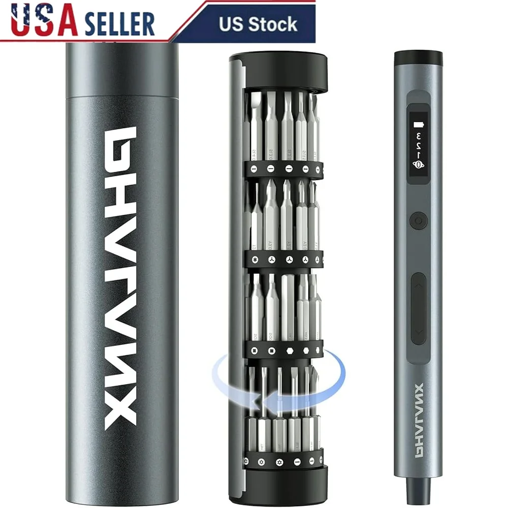 Mini Electric Screwdriver Set 60-in-1 Magnetic Bits Rechargeable Precision Tool with Rotatable Storage Rack Electronics Repair
Mini Electric Screwdriver Set 60-in-1 Magnetic Bits Rechargeable Precision Tool with Rotatable Storage Rack Electronics Repair