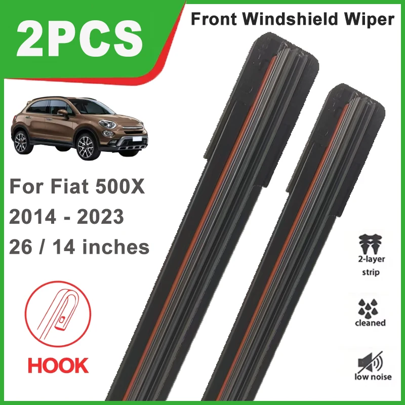 26"+14" Double Rubber Front Wiper Blades, Durable Windscreen Windshield Replacement Parts For Fiat 500X 2014-2023 2015 2016 2017
26"+14" Double Rubber Front Wiper Blades, Durable Windscreen Windshield Replacement Parts For Fiat 500X 2014-2023 2015 2016 2017