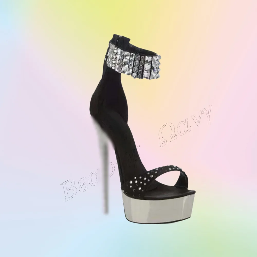 Black Spike Heel Crystal Sandals Platform Strange Style Heels Back Zipper Shoes Shoes for Women Shoes 2025 Zapatos Para Mujere
Black Spike Heel Crystal Sandals Platform Strange Style Heels Back Zipper Shoes Shoes for Women Shoes 2025 Zapatos Para Mujere