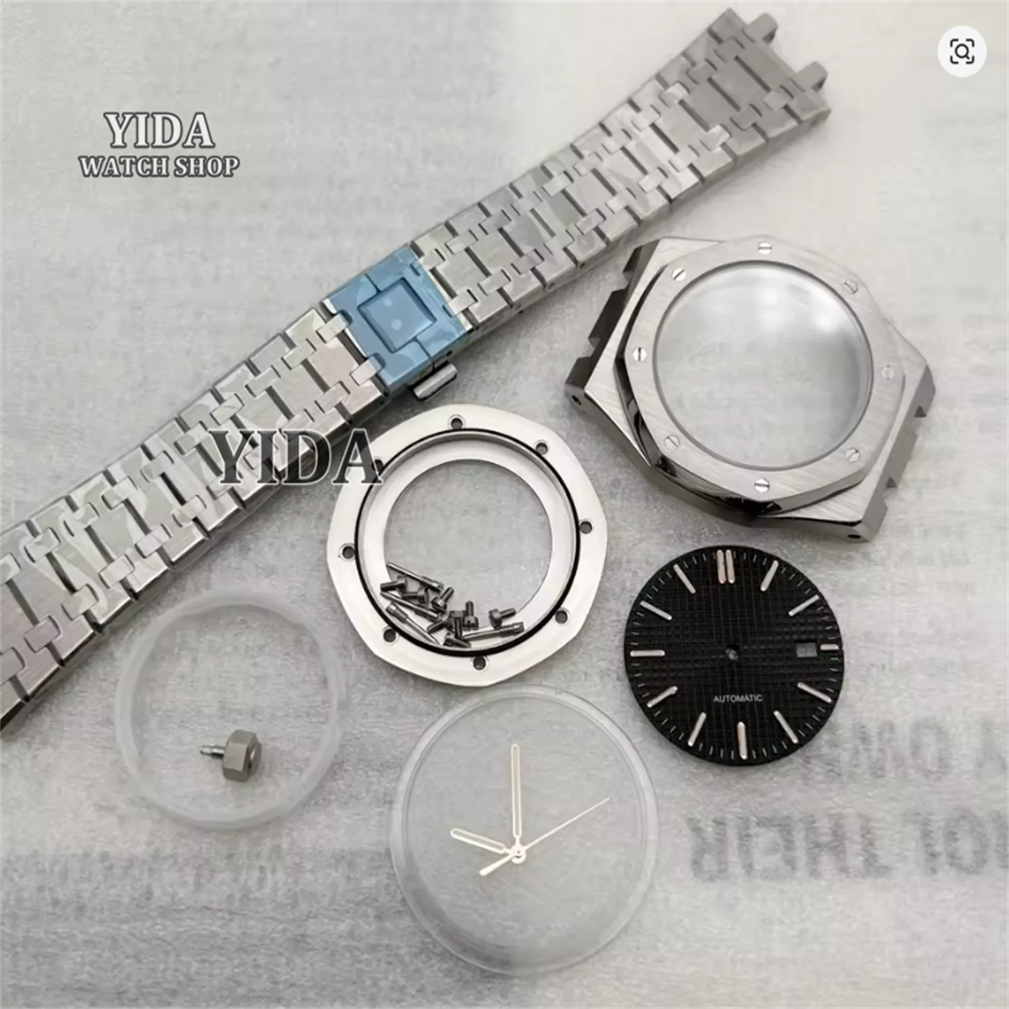 41mm NH35 Case Bracelet Sapphire Glass 10ATM Waterproof 316L steel for Royal oak mod NH35 Automatic Movement 31.8mm dial Hands
41mm NH35 Case Bracelet Sapphire Glass 10ATM Waterproof 316L steel for Royal oak mod NH35 Automatic Movement 31.8mm dial Hands