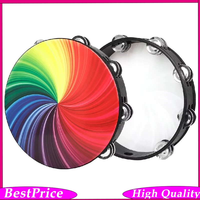 10 Inch Tambourine Double Row Hand Cranked Bell Drum for Early EducationKid/Church/Wedding Musical Tambourine
10 Inch Tambourine Double Row Hand Cranked Bell Drum for Early EducationKid/Church/Wedding Musical Tambourine