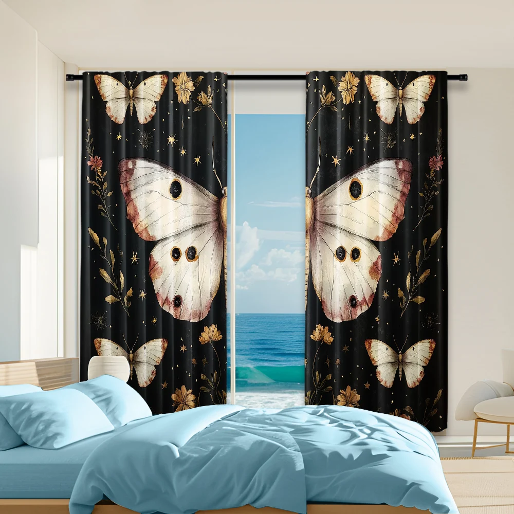 2 pcs, versatile polyester transparent curtains for home decoration Vintage Black Butterfly & Floral Leaf Pee for use in
2 pcs, versatile polyester transparent curtains for home decoration Vintage Black Butterfly & Floral Leaf Pee for use in