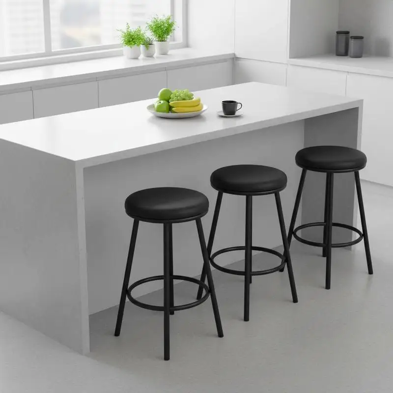 Round Stool with Backrest 35X35X80Cm for Bar Bistro Kitchen Textured Seat Ergonomic Design Metal Frame Black
Round Stool with Backrest 35X35X80Cm for Bar Bistro Kitchen Textured Seat Ergonomic Design Metal Frame Black