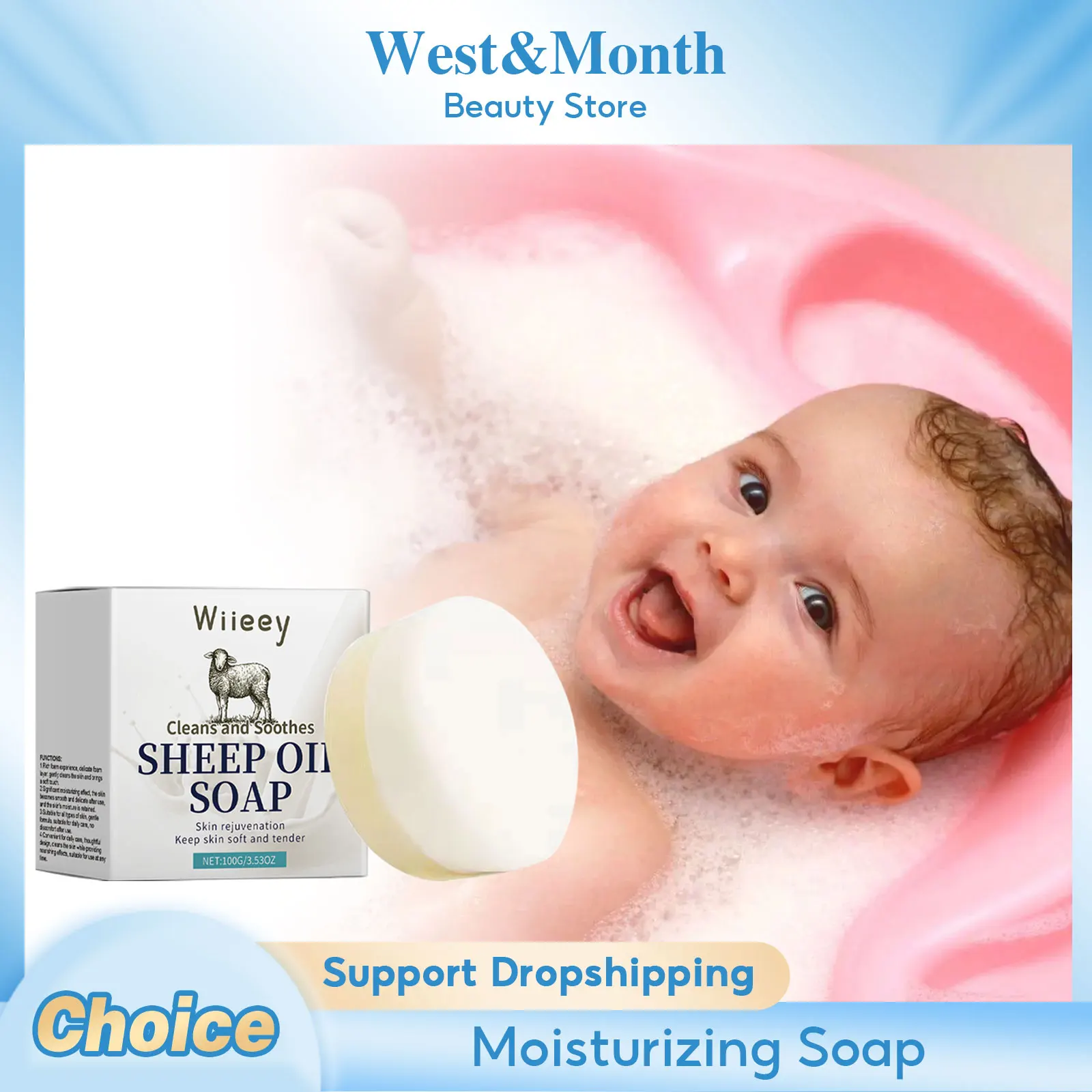 Moisturizing Soap Gentle Cleansing Long Lasting Moisturizing Improving Skin Softness Refreshing Sheep Fat Nourish Hand Made Soap
Moisturizing Soap Gentle Cleansing Long Lasting Moisturizing Improving Skin Softness Refreshing Sheep Fat Nourish Hand Made Soap