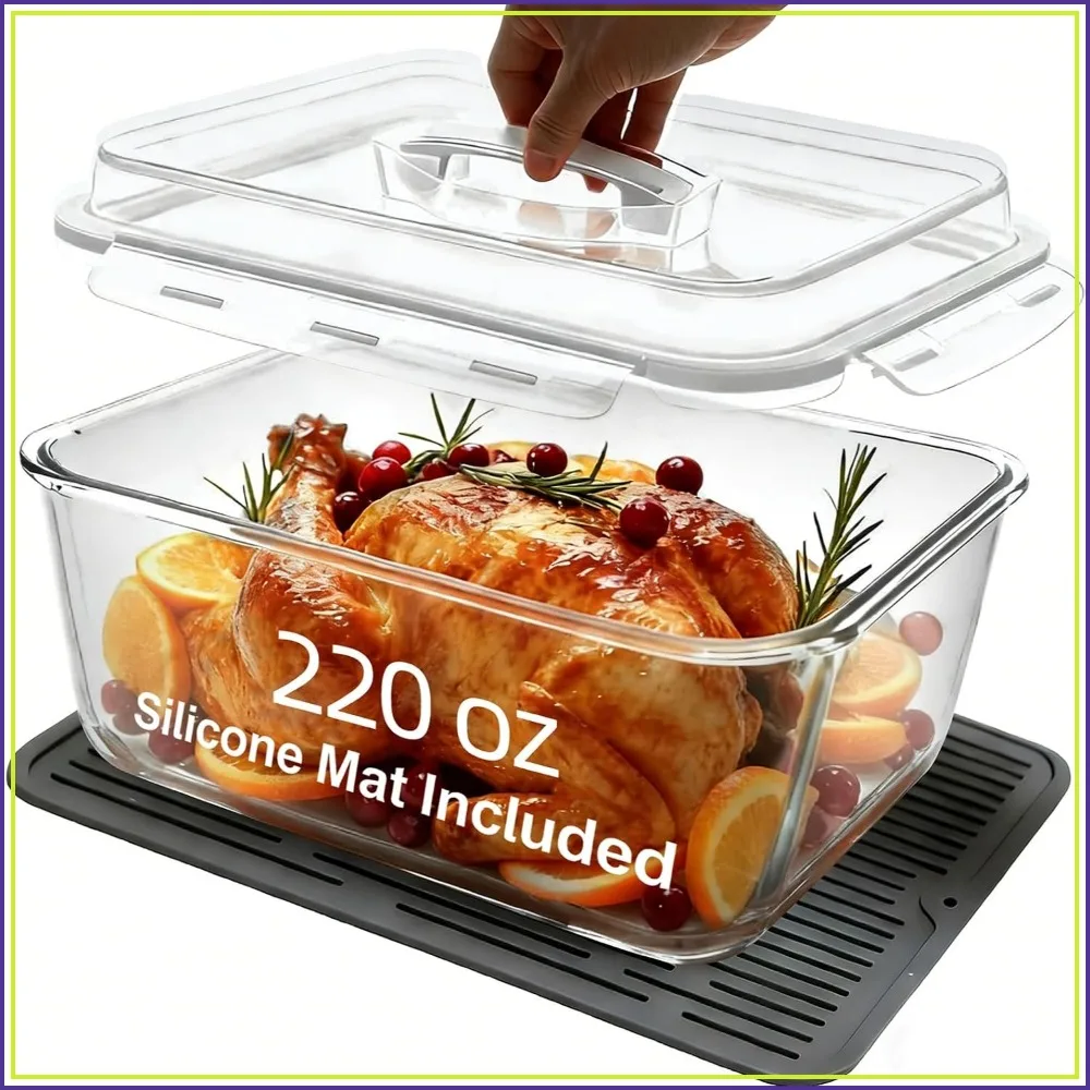 Extra Large Glass Storage Container 220oz/6500ml - Borosilicate, Airtight, Freezer Oven Safe, with Silicone Mat
Extra Large Glass Storage Container 220oz/6500ml - Borosilicate, Airtight, Freezer Oven Safe, with Silicone Mat