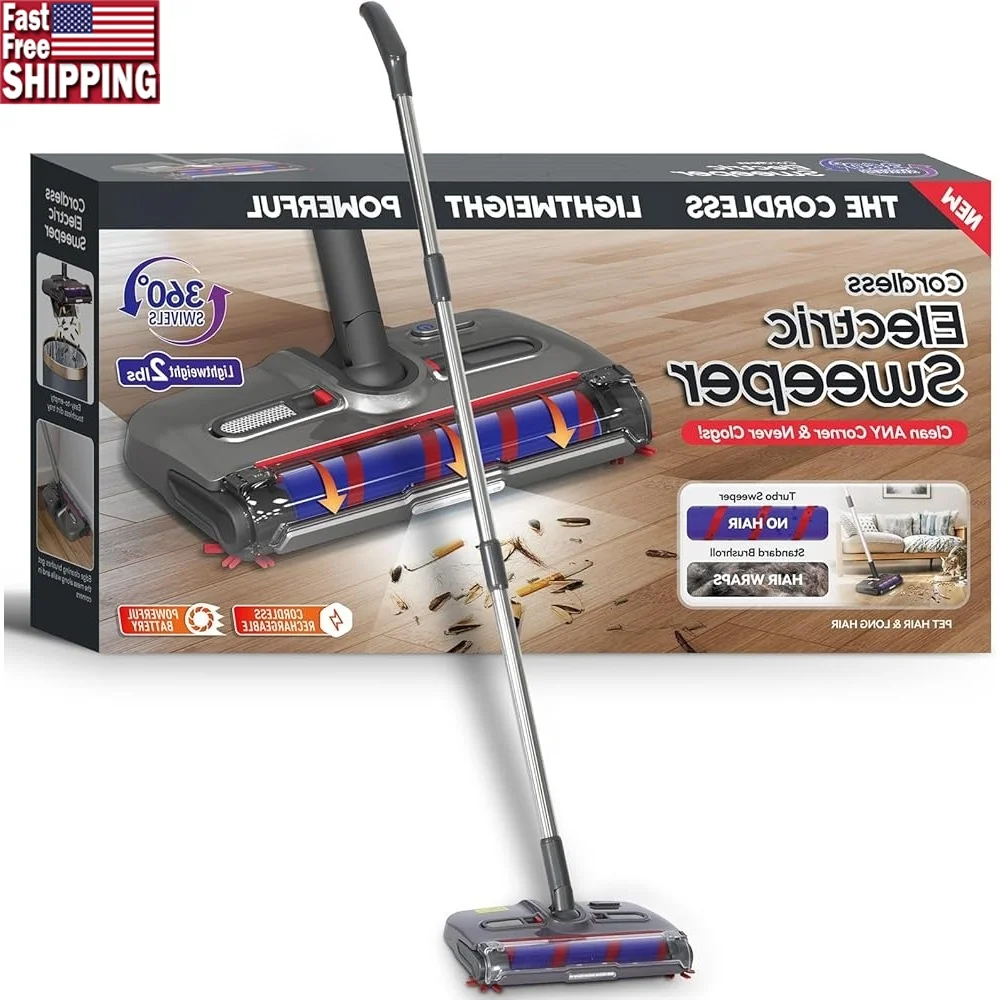 Cordless Electric Sweeper 360 Degree Rechargeable Floor Cleaning Tool with LED Lights Roller Brush Home Use
Cordless Electric Sweeper 360 Degree Rechargeable Floor Cleaning Tool with LED Lights Roller Brush Home Use