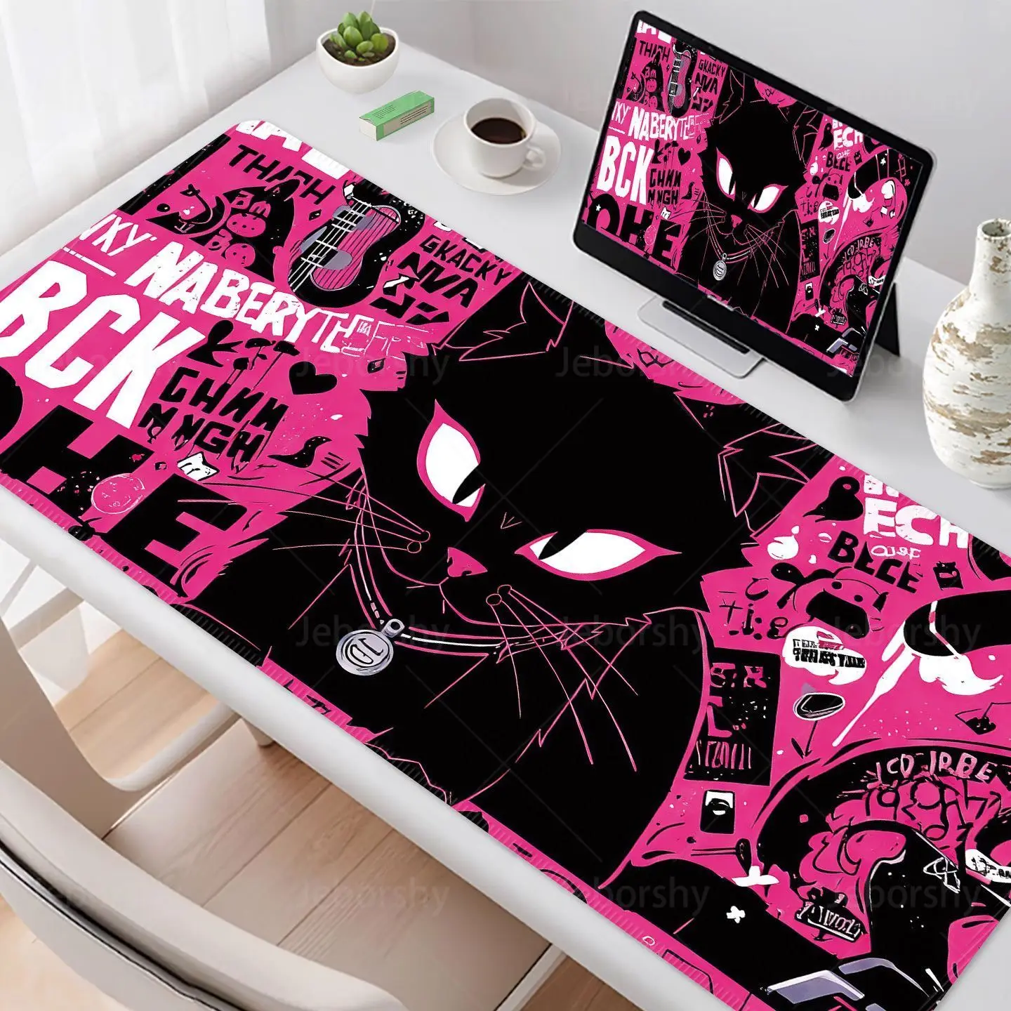 Extra Large Doodle Cat Rubber Mouse Pad Desk Mat Office Computer Desk Mat Keyboard Mat Mouse Pad