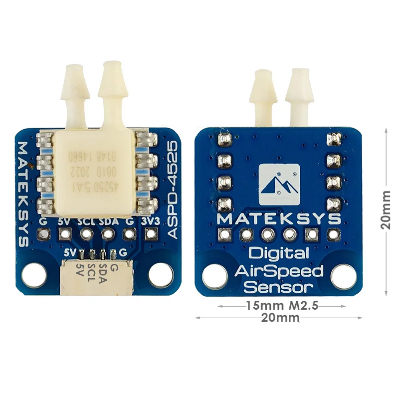 MATEKSYS ASPD-4525 DIGITAL AIRSPEED SENSOR 4~6V DC for F405-WING F411-WING F722-Wing Flight Controller RC FPV Racing Drone
MATEKSYS ASPD-4525 DIGITAL AIRSPEED SENSOR 4~6V DC for F405-WING F411-WING F722-Wing Flight Controller RC FPV Racing Drone