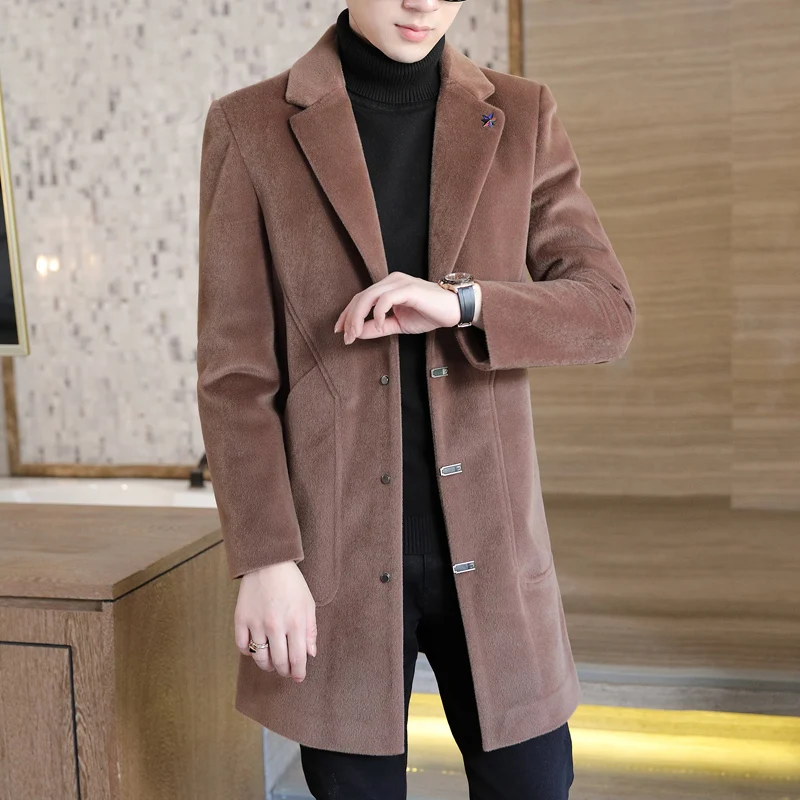 Woolen Coat Men's Mid-length 2023 High-quality Fashion Autumn and Winter New Slim-fit Coat Youth Business Casual Trench Coat
Woolen Coat Men's Mid-length 2023 High-quality Fashion Autumn and Winter New Slim-fit Coat Youth Business Casual Trench Coat