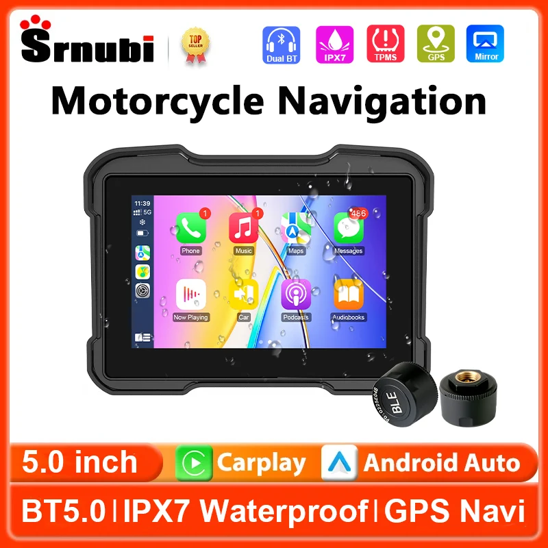 Portable 5" Motorcycle GPS Navigation Wireless Carplay Android Auto IPX7 Waterproof BT Moto Monitor Touch Screen Support TPMS
Portable 5" Motorcycle GPS Navigation Wireless Carplay Android Auto IPX7 Waterproof BT Moto Monitor Touch Screen Support TPMS