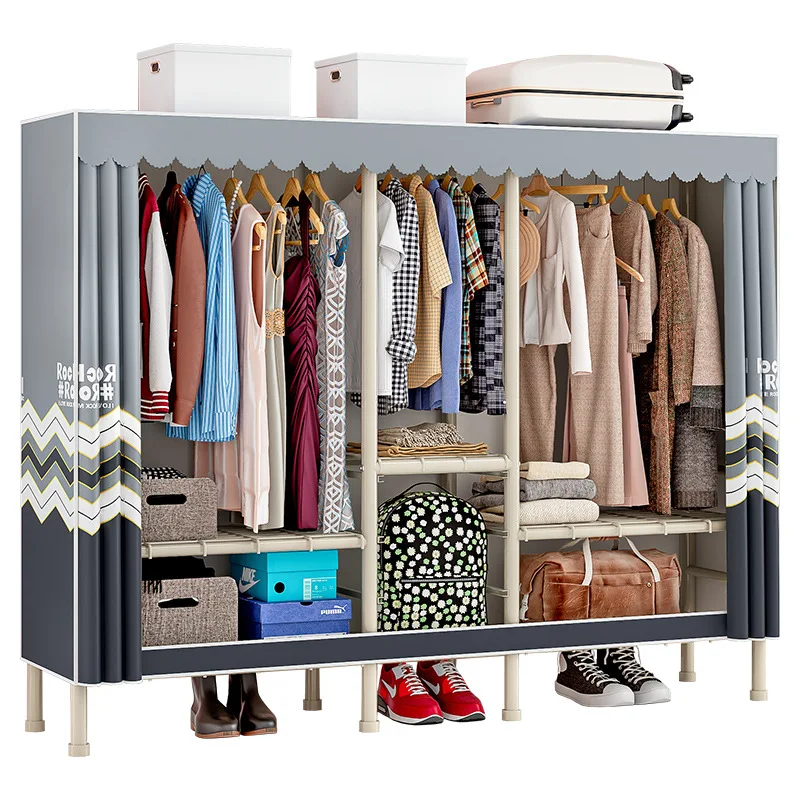 Simple wardrobe, household bedroom, fabric assembly, fabric wardrobe, rental room storage, hanging wardrobe, all steel frame, th
Simple wardrobe, household bedroom, fabric assembly, fabric wardrobe, rental room storage, hanging wardrobe, all steel frame, th