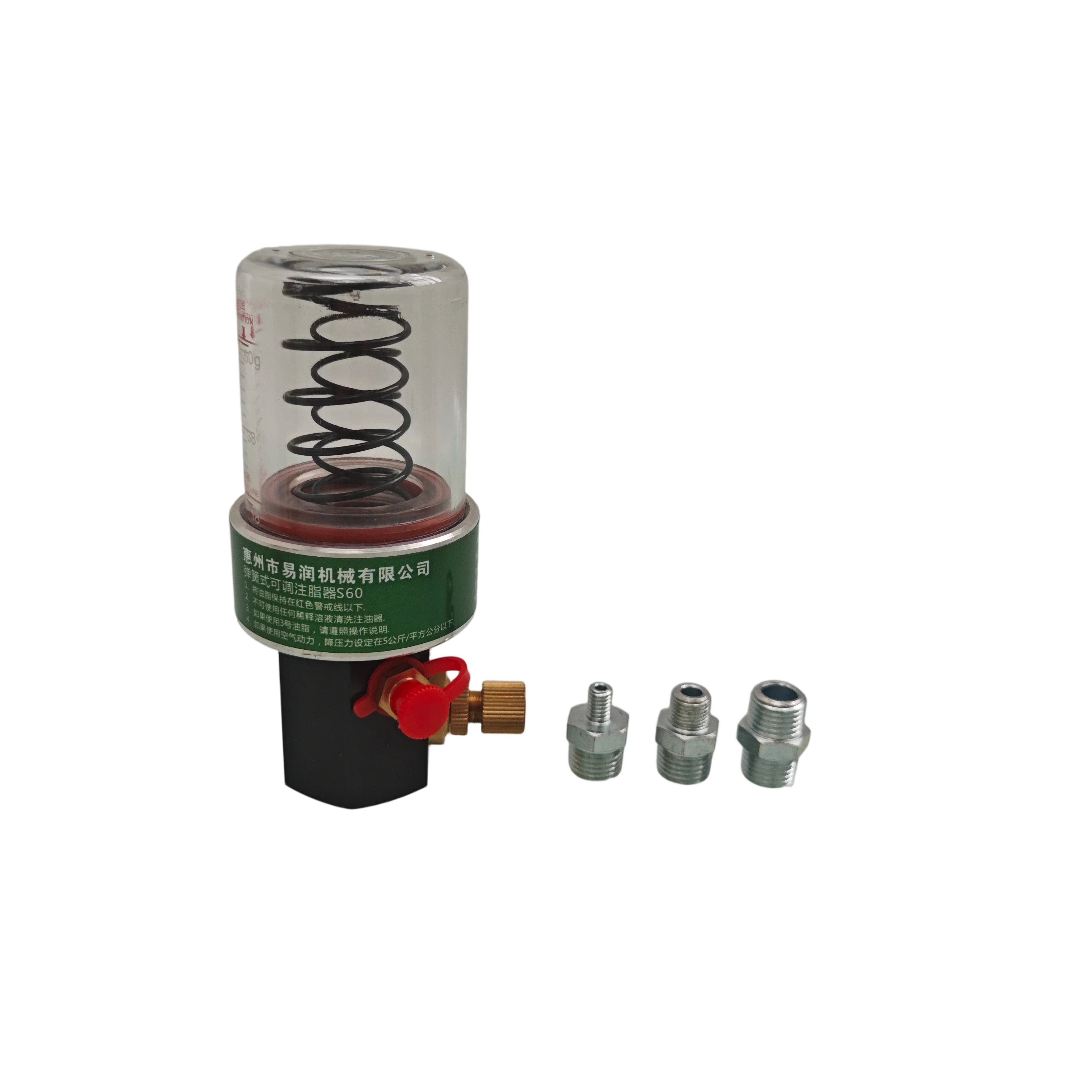 S60 Single Point Lubricator, Electric Spring Grease Feeder, 60ml Adjustable Time Bearing Greaser 3 connectors M6*1 R1/8" R1/4"
S60 Single Point Lubricator, Electric Spring Grease Feeder, 60ml Adjustable Time Bearing Greaser 3 connectors M6*1 R1/8" R1/4"