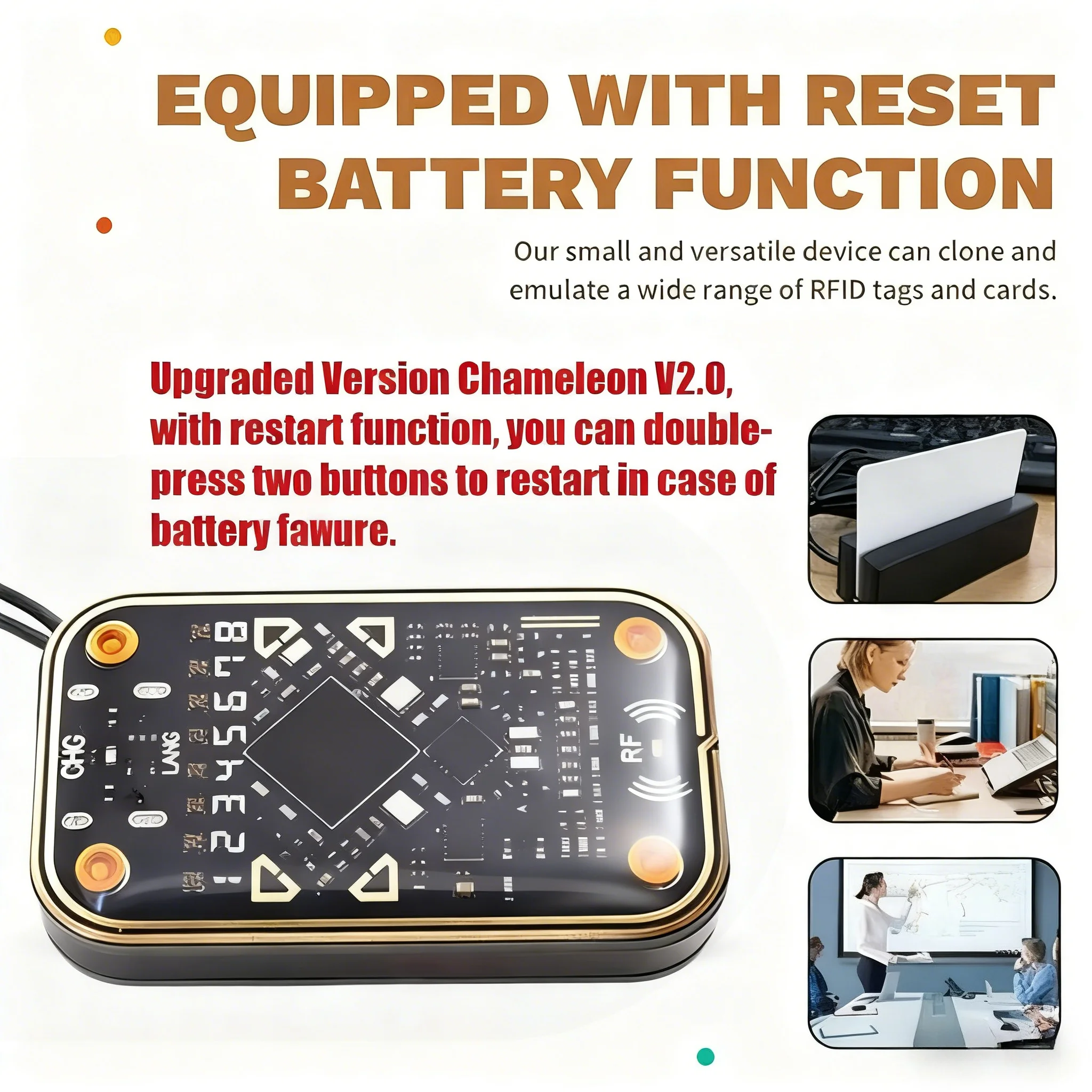 Новый эмулятор бесконтактных смарт-карт Chameleon, совместимый с устройствами чтения/записи NFC, RFID, смарт-чипов, ID, IC, копировщик меток
Новый эмулятор бесконтактных смарт-карт Chameleon, совместимый с устройствами чтения/записи NFC, RFID, смарт-чипов, ID, IC, копировщик меток