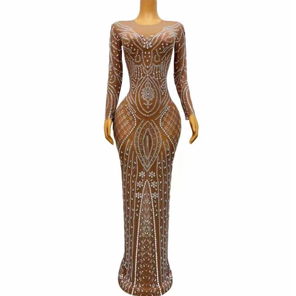 Sexy Stage Sparkly Silver Rhinestones Transparent Mesh Dress Evening Birthday Celebrate Costume Prom Party Photoshoot Dress
Sexy Stage Sparkly Silver Rhinestones Transparent Mesh Dress Evening Birthday Celebrate Costume Prom Party Photoshoot Dress