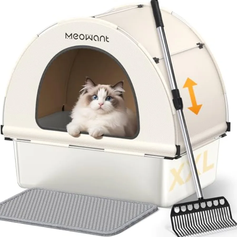 Stainless Steel Cat Litter Box Extra Large Metal Litter Box with High Sided Oxford Fabric Cover and Extendable Scoop Leakproof
Stainless Steel Cat Litter Box Extra Large Metal Litter Box with High Sided Oxford Fabric Cover and Extendable Scoop Leakproof