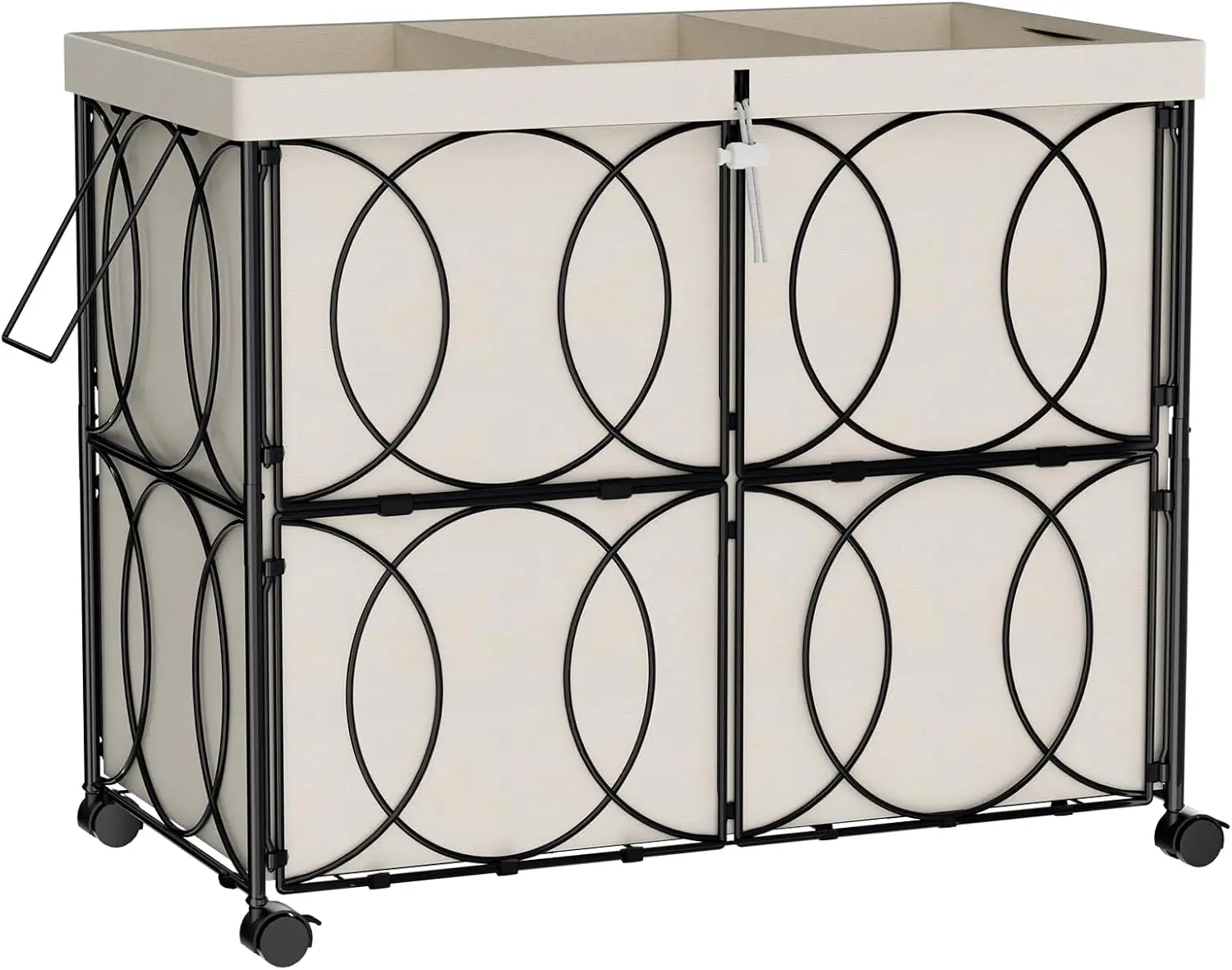 Большая трехсекционная корзина для белья на колесиках, прочная металлическая корзина для грязного белья со съемными мешками для спальни или ванной комнаты, бежевая
Большая трехсекционная корзина для белья на колесиках, прочная металлическая корзина для грязного белья со съемными мешками для спальни или ванной комнаты, бежевая