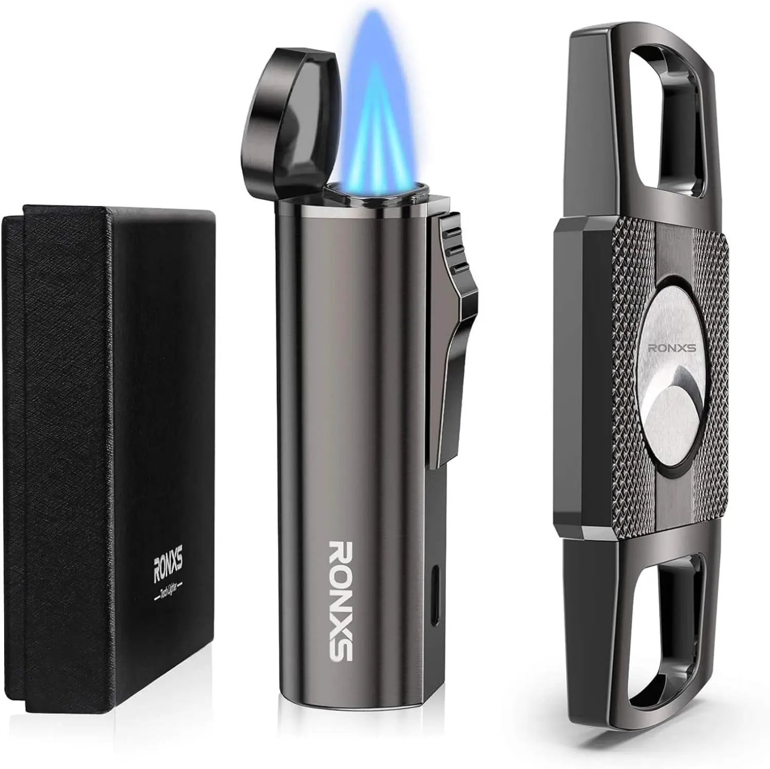 Adjustable Jet Flame Torch Lighter and Cigar Cutter Set, Windproof Cigarette Lighters, Great Gift for Father's Day and Birthday
Adjustable Jet Flame Torch Lighter and Cigar Cutter Set, Windproof Cigarette Lighters, Great Gift for Father's Day and Birthday