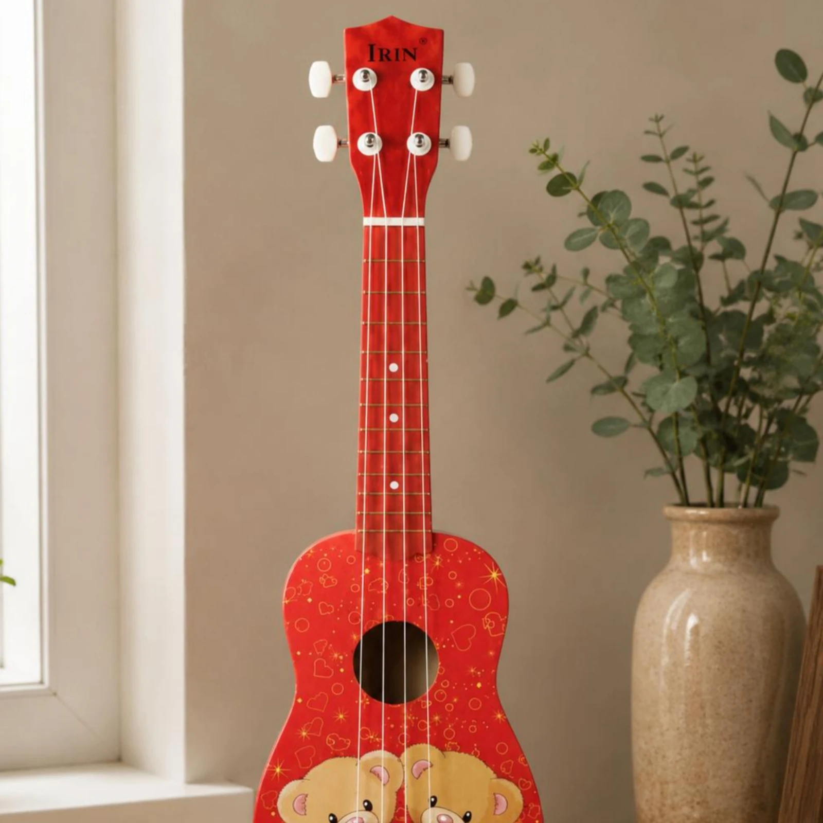 Red Ukulele White Tuning Pegs Wooden Ukulele Music Toy Compact
Red Ukulele White Tuning Pegs Wooden Ukulele Music Toy Compact