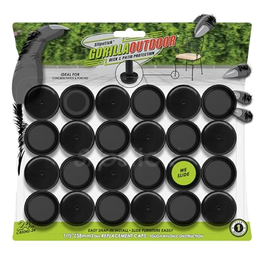 Gorilla Outdoor 1-1/2 Inch Patio Chair Leg Caps for Wrought Iron Furniture 24 Pack Floor Protecting Replacement Feet Glides for
Gorilla Outdoor 1-1/2 Inch Patio Chair Leg Caps for Wrought Iron Furniture 24 Pack Floor Protecting Replacement Feet Glides for