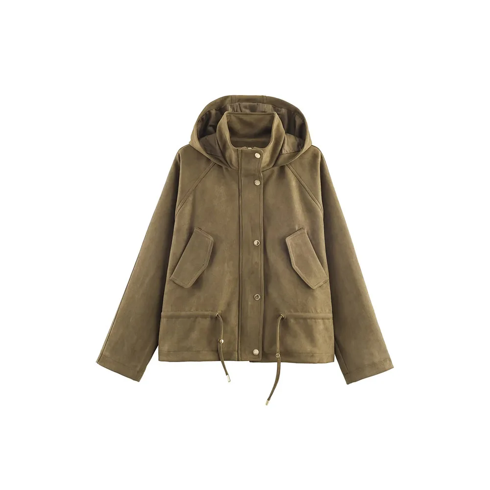 Autumn new women's fashion easy-matching turtleneck suede effect hooded jacket coat
Autumn new women's fashion easy-matching turtleneck suede effect hooded jacket coat