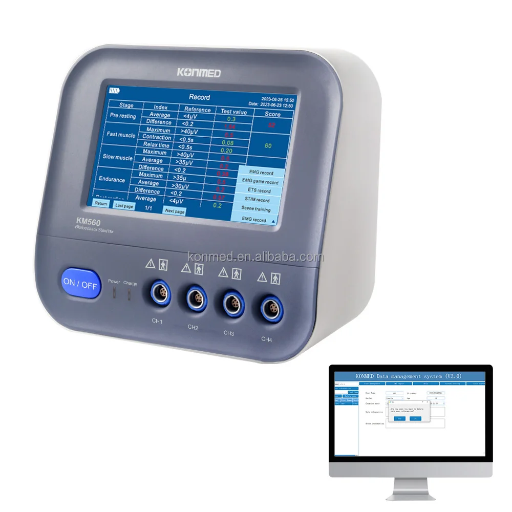 Konmed KM560-4 Touch Screen Pelvic Muscle Trainer with Software Connects with PC Urinary Incontinence EMG Biofeedback Stimulator
Konmed KM560-4 Touch Screen Pelvic Muscle Trainer with Software Connects with PC Urinary Incontinence EMG Biofeedback Stimulator