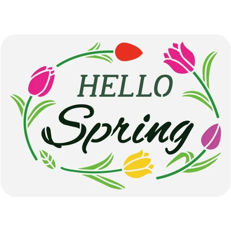 1 шт., весенний трафарет для рисования с надписью «Hello Spring»
1 шт., весенний трафарет для рисования с надписью «Hello Spring»