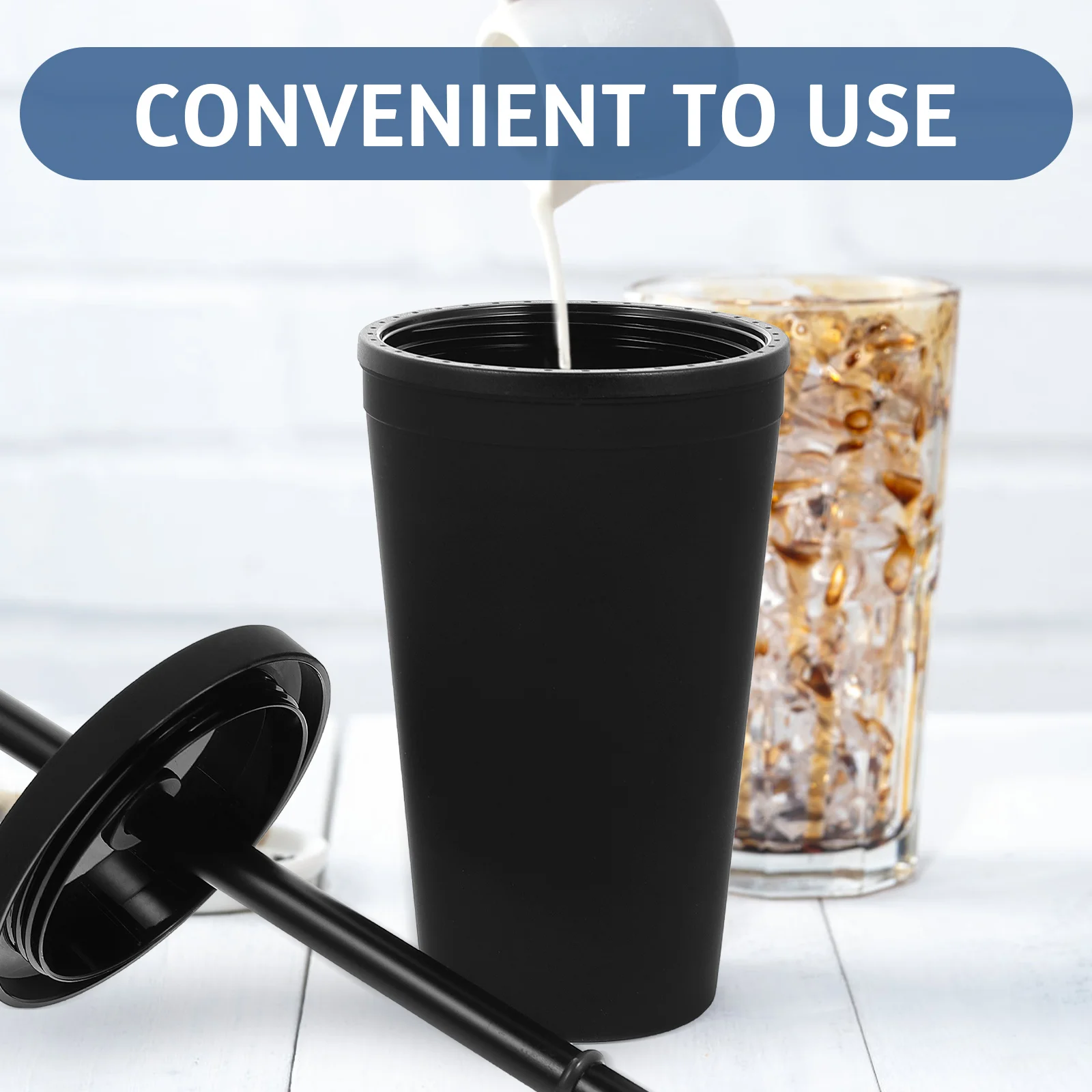 Double Thickened Plastic Drinking Cup Leakproof Travel Mug Straw for Juice Coffee Reusable Household Water Bottle Black Large
Double Thickened Plastic Drinking Cup Leakproof Travel Mug Straw for Juice Coffee Reusable Household Water Bottle Black Large