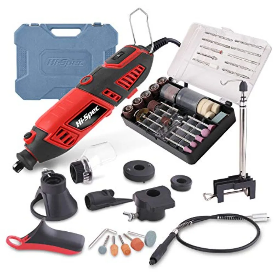 Corded Power Rotary Tool Kit with Dremel Compatible Bits. Variable Speed Electric Metal Grinder Drill for Cutting, Trimming, Gr
Corded Power Rotary Tool Kit with Dremel Compatible Bits. Variable Speed Electric Metal Grinder Drill for Cutting, Trimming, Gr