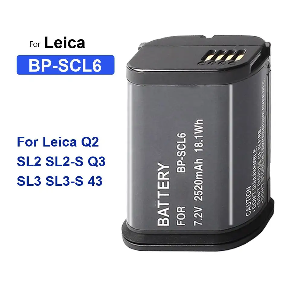 BP-SCL6 Camera Battery Fast Charging For Leica Q2 SL2 SL2-S Q3 SL3 SL3-S 43 2520Mah
BP-SCL6 Camera Battery Fast Charging For Leica Q2 SL2 SL2-S Q3 SL3 SL3-S 43 2520Mah